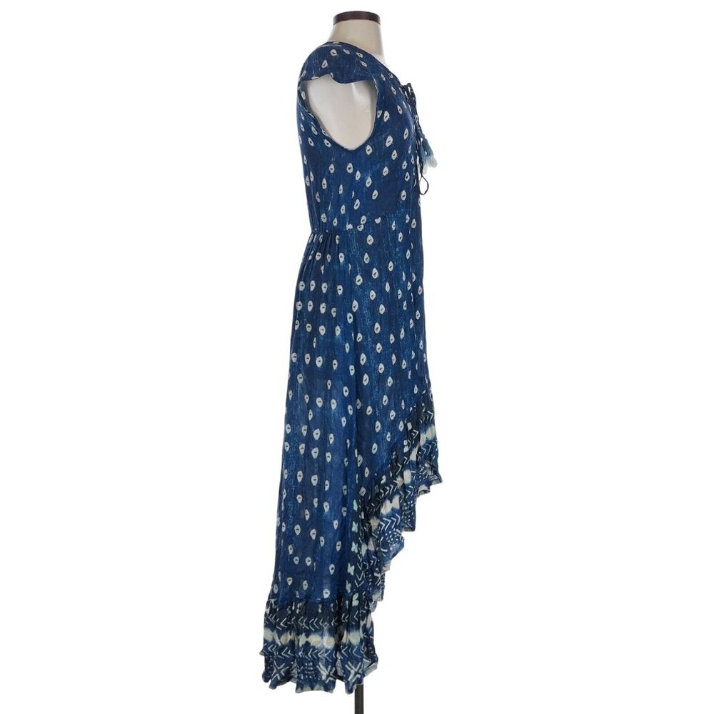 Jen's Pirate Booty Blue Paisley High Low Maxi Dress S| Coastal Cowgirl Boho Luxe - Picture 6 of 13